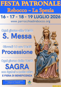 Programma della Festa Patronale 2026 a Rebocco, La Spezia
